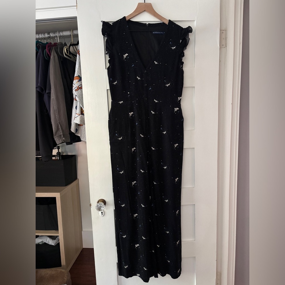United By Blue brand Black Jumpsuit with Floral Detail